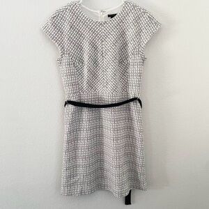 Ann Taylor Black White Tweed Sheath Dress Size 2